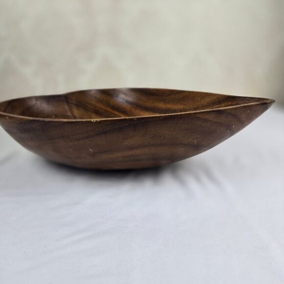 Vintage Monkey Pod Wood Salad Bowl Set - 1 Large Serving Bowl 8 Individual Bowls - Picture 12 of 14